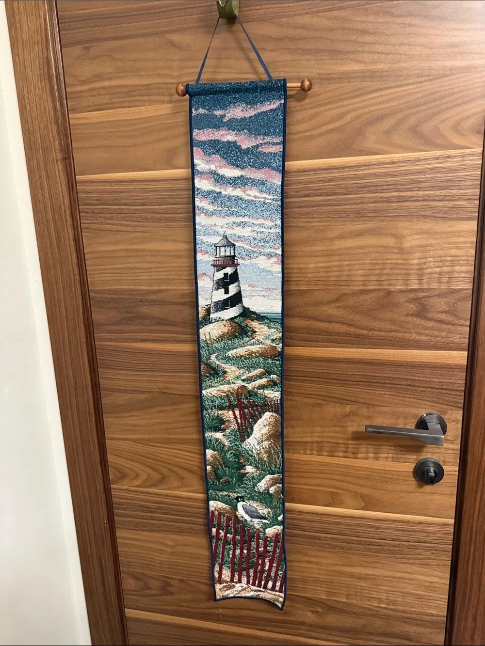 Coastal Lighthouse Wall Hanging - Blue and Green Tapestry